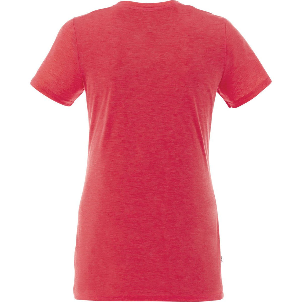 Elevate Women's Team Red Heather Sarek V-Neck Short Sleeve Tee