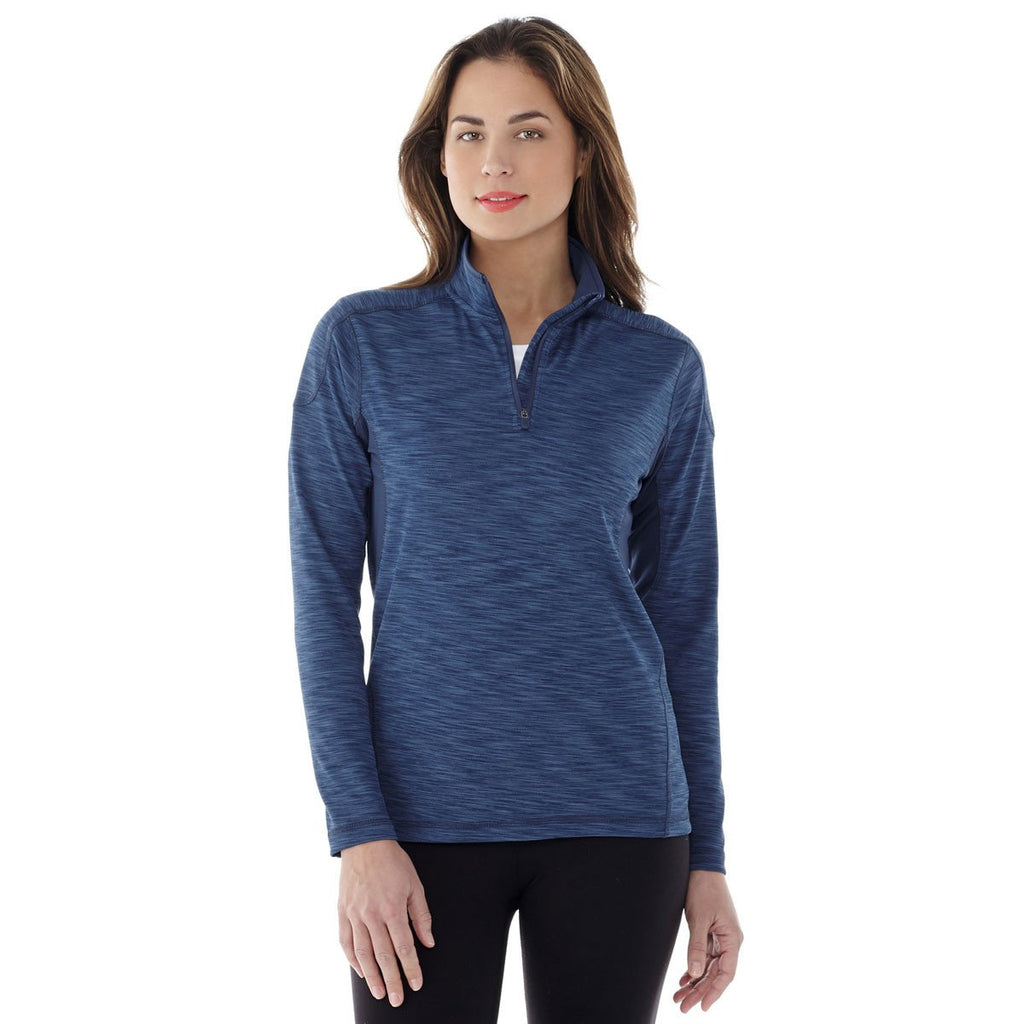 Elevate Women's River Blue Heather Yerba Knit Quarter Zip