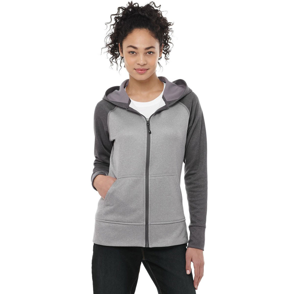 Elevate Women's Heather Grey Anshi Knit Full Zip Hoodie