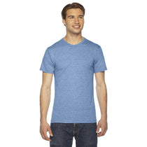 American Apparel Unisex Triblend Short-Sleeve Athletic Blue Track T-Shirt