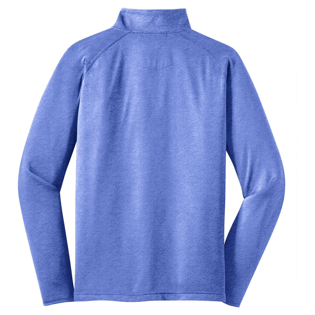 Sport-Tek Men's True Royal Heather Tall Sport-Wick Stretch 1/2-Zip Pullover