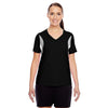 Team 365 Women's Black Short-Sleeve Athletic V-Neck Tournament Jersey
