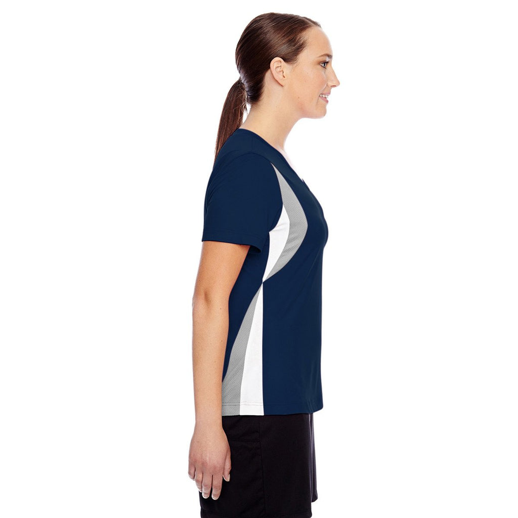 Team 365 Women's Sport Dark Navy Short-Sleeve Athletic V-Neck Tournament Jersey