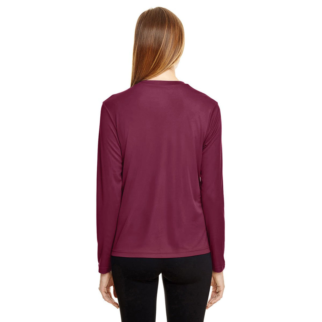 Team 365 Women's Sport Maroon Zone Performance Long-Sleeve T-Shirt