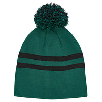 Team 365 Sport Forest/Black Striped Pom Beanie