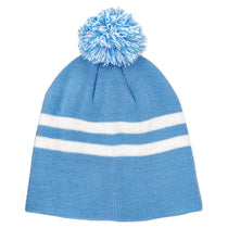Team 365 Sport Light Blue/White Striped Pom Beanie