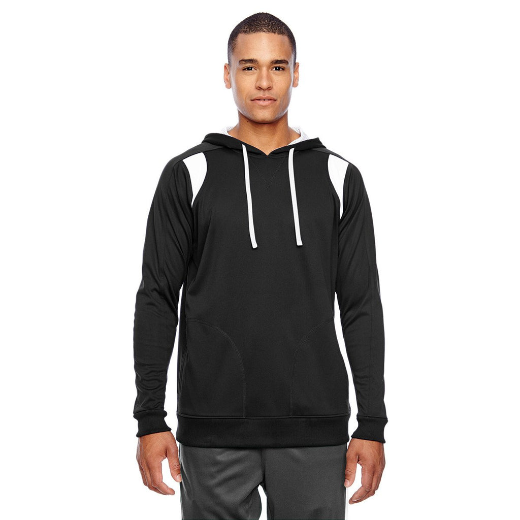 Team 365 Men's Black/White Elite Performance Hoodie