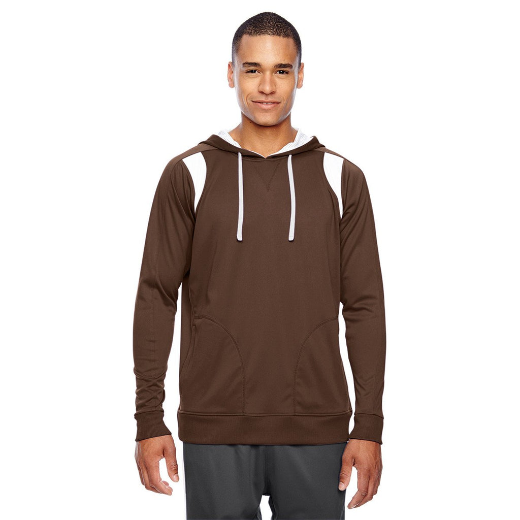 Team 365 Men's Sport Dark Brown Elite Performance Hoodie