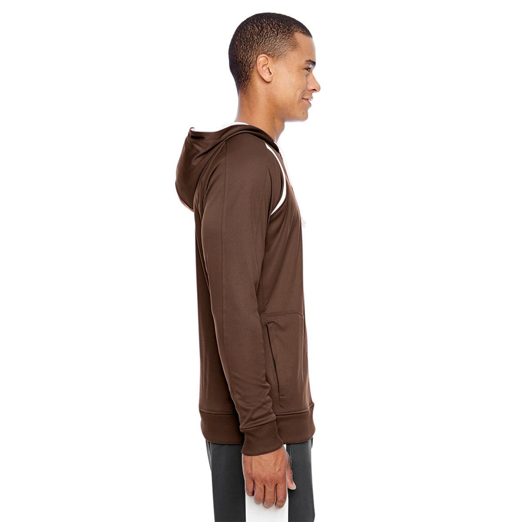 Team 365 Men's Sport Dark Brown Elite Performance Hoodie