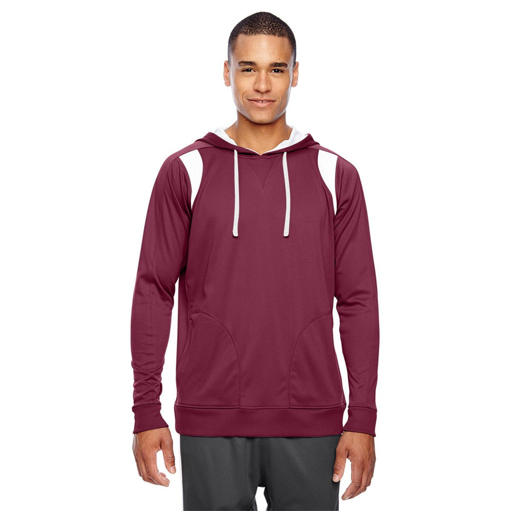 Team 365 Men's Sport Maroon/White Elite Performance Hoodie