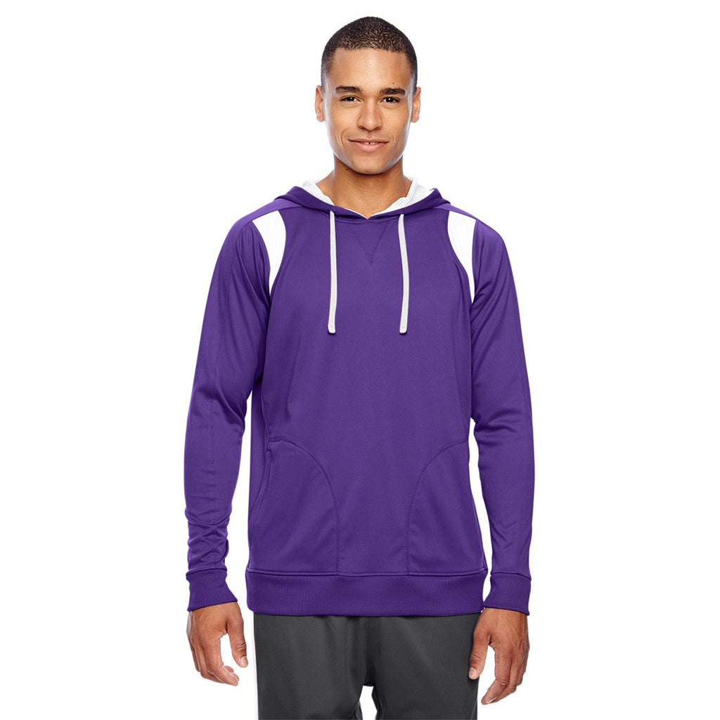 Team 365 Men's Sport Purple/White Elite Performance Hoodie