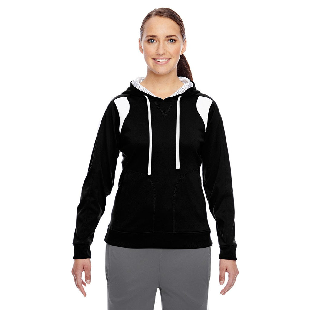 Team 365 Women's Black/White Elite Performance Hoodie