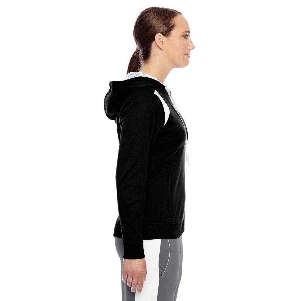 Team 365 Women's Black/White Elite Performance Hoodie