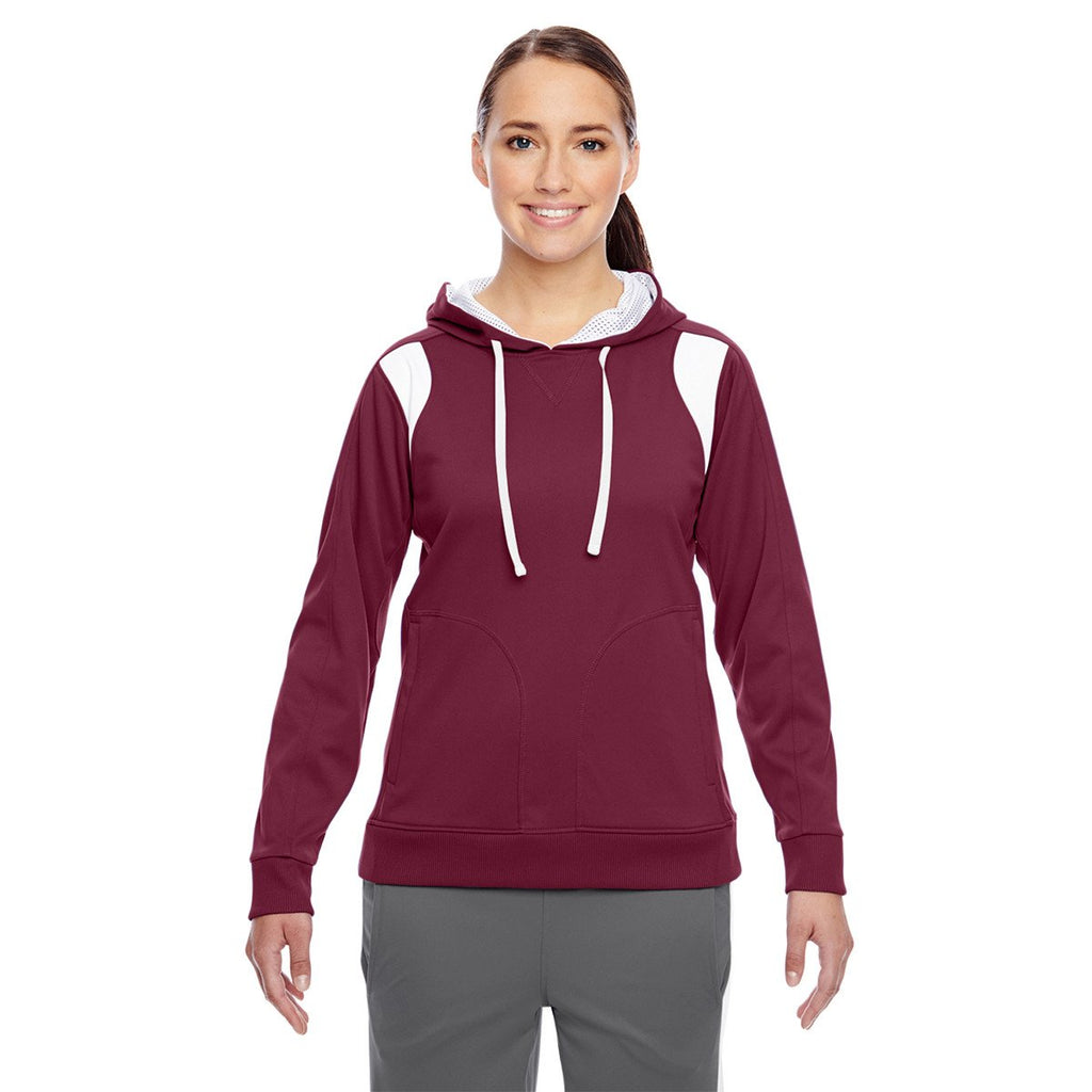 Team 365 Women's Sport Maroon/White Elite Performance Hoodie