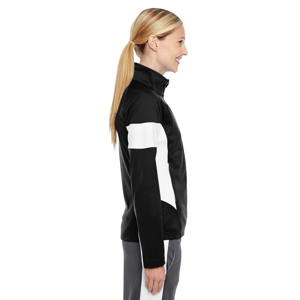 Team 365 Women's Black/White Elite Performance Full-Zip