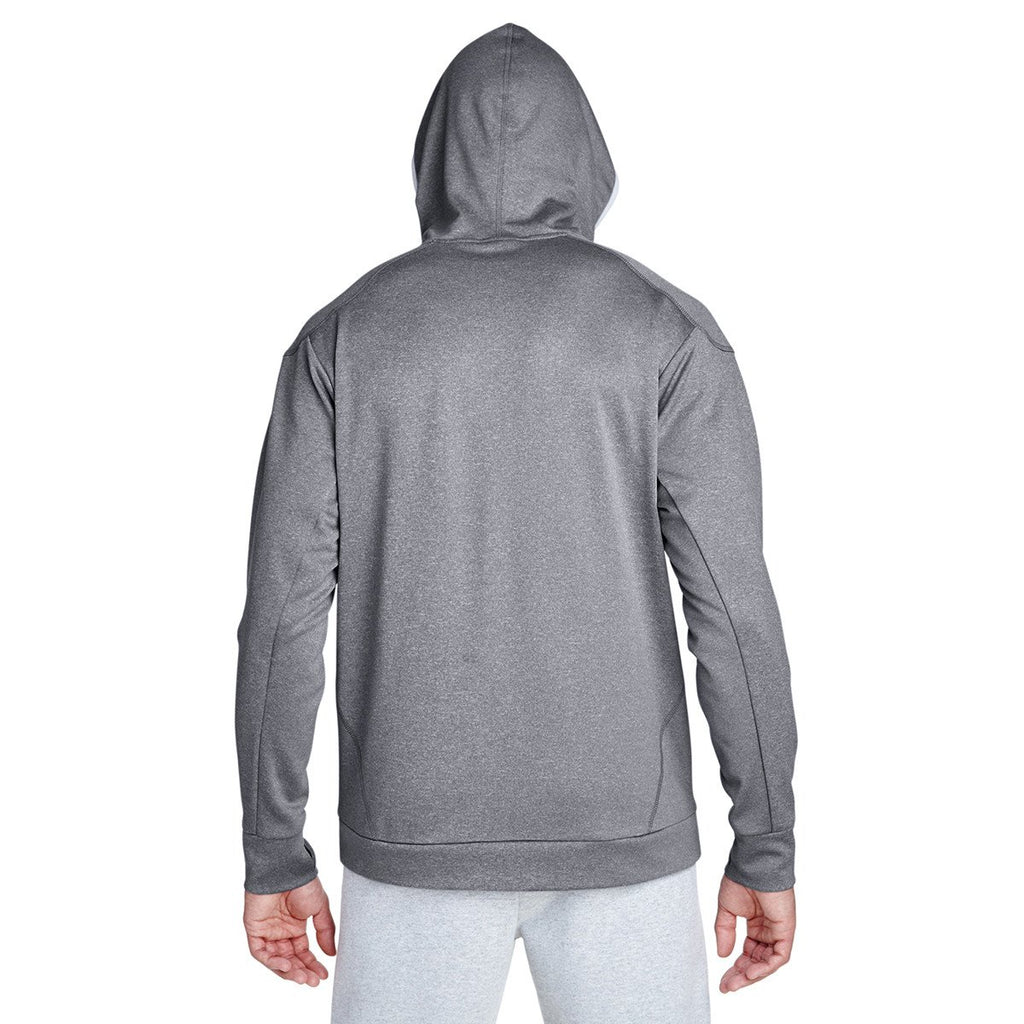 Team 365 Men's Athletic Heather/Sport Silver Excel Melange Performance Fleece Hoodie