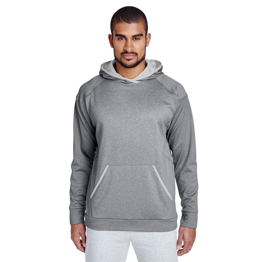 Team 365 Men's Athletic Heather/Sport Silver Excel Melange Performance Fleece Hoodie