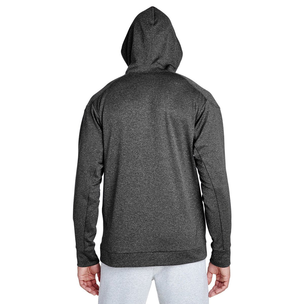 Team 365 Men's Dark Grey Heather/Sport Graphite Excel Melange Performance Fleece Hoodie