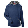 Team 365 Men's Sport Dark Navy Heather/Sport Graphite Excel Melange Performance Fleece Hoodie