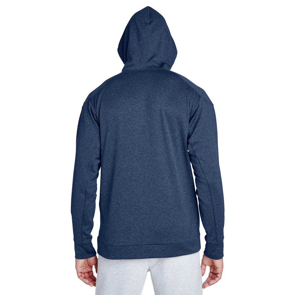 Team 365 Men's Sport Dark Navy Heather/Sport Graphite Excel Melange Performance Fleece Hoodie