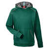 Team 365 Men's Sport Forest Heather/Sport Graphite Excel Melange Performance Fleece Hoodie