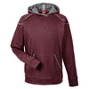 Team 365 Men's Sport Maroon Heather/Sport Graphite Excel Melange Performance Fleece Hoodie