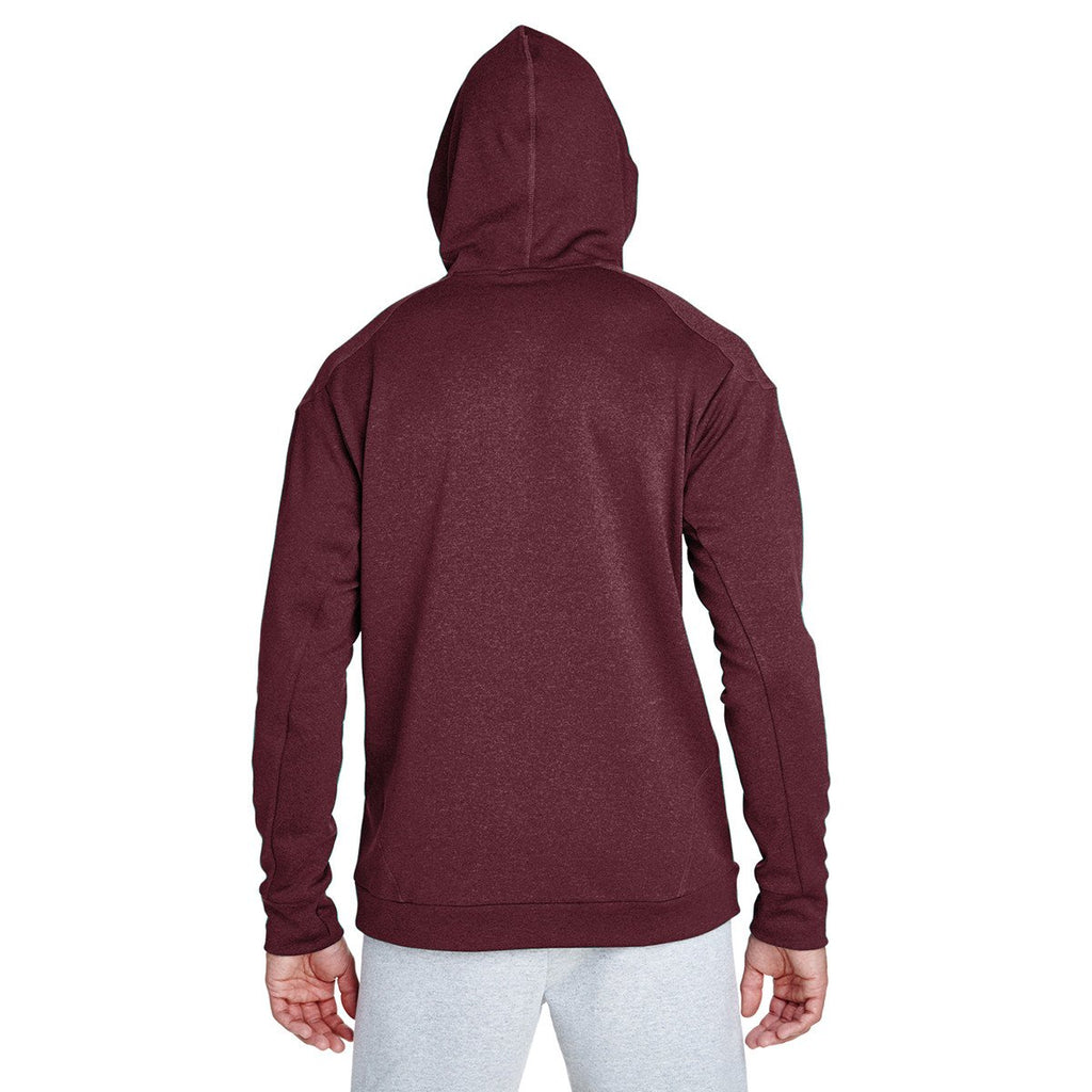 Team 365 Men's Sport Maroon Heather/Sport Graphite Excel Melange Performance Fleece Hoodie