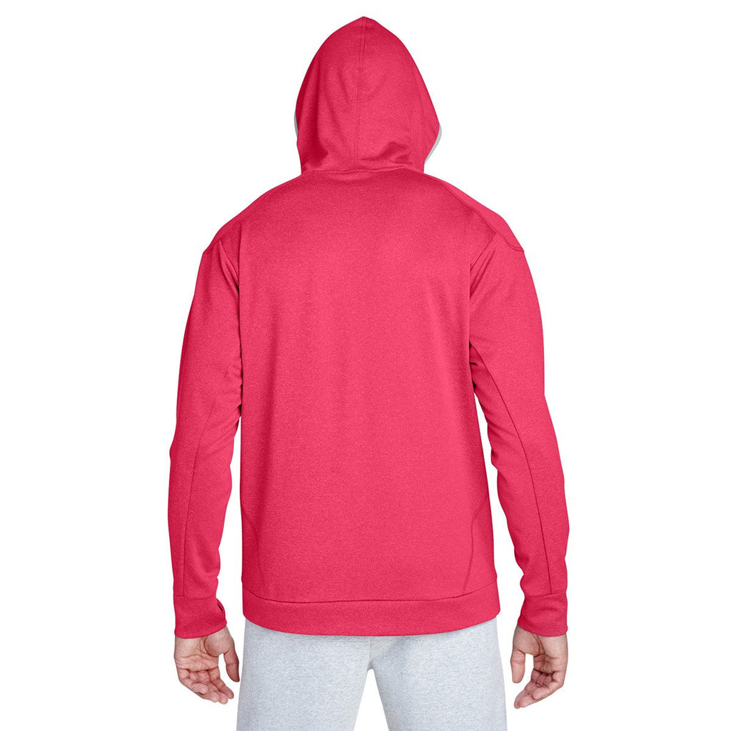 Team 365 Men's Sport Red Heather/Sport Graphite Excel Melange Performance Fleece Hoodie