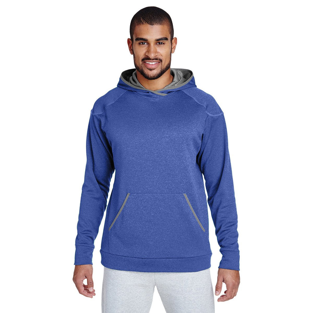 Team 365 Men's Sport Royal Heather/Sport Graphite Excel Melange Performance Fleece Hoodie