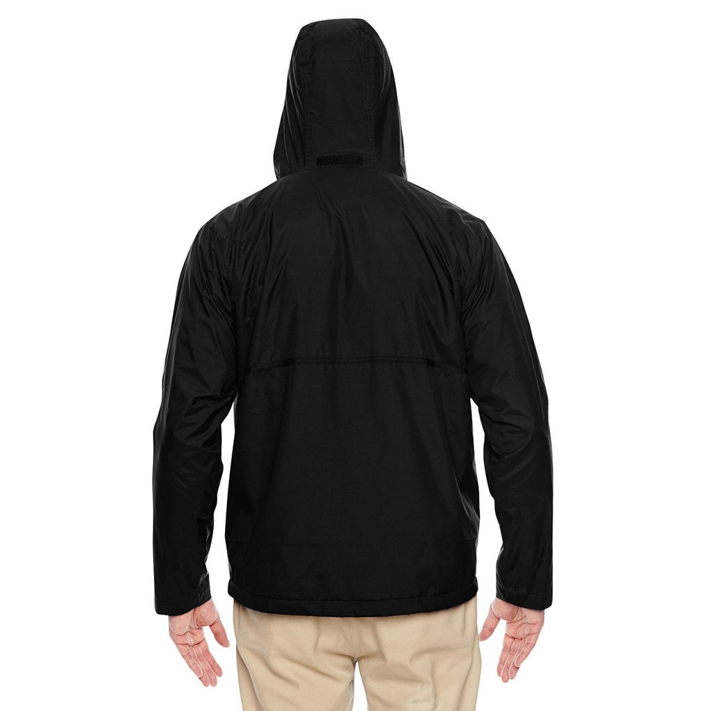 Team 365 Men's Black Conquest Jacket with Fleece Lining