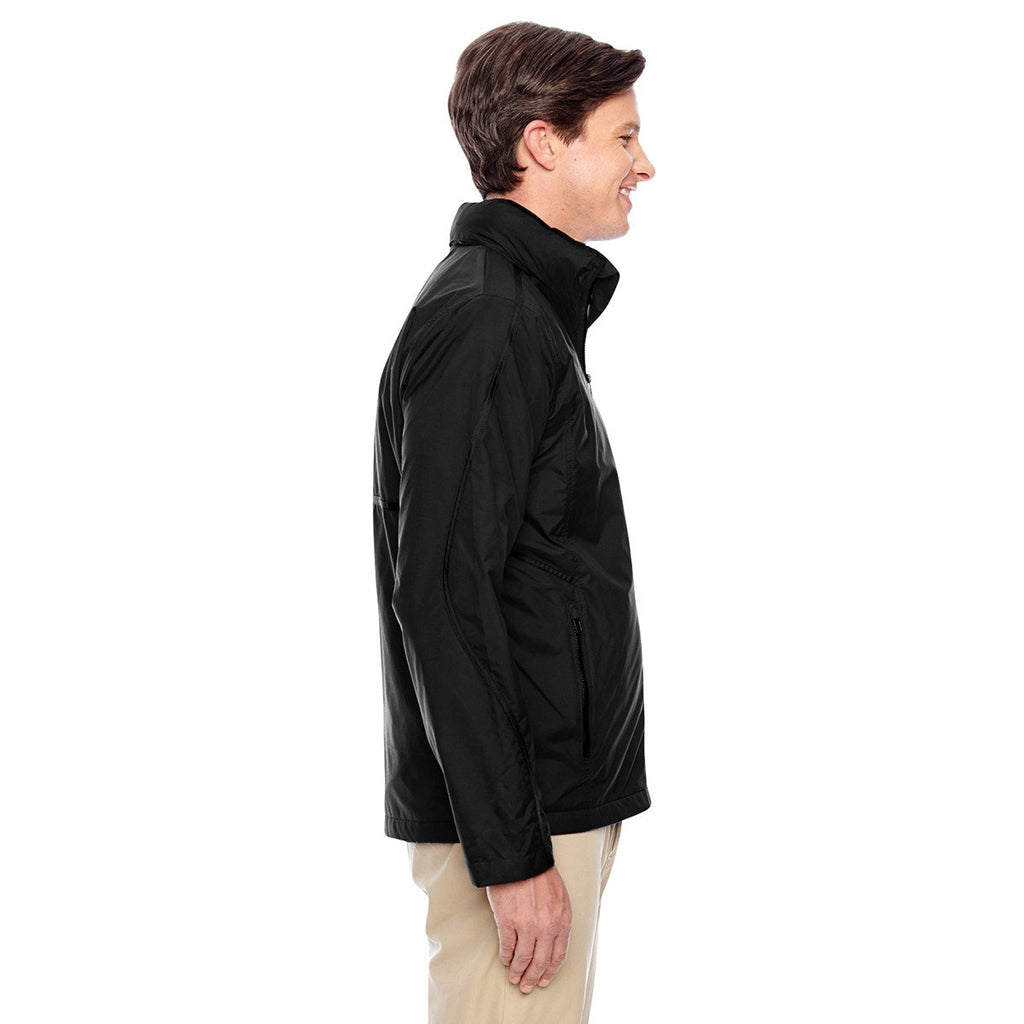 Team 365 Men's Black Conquest Jacket with Fleece Lining