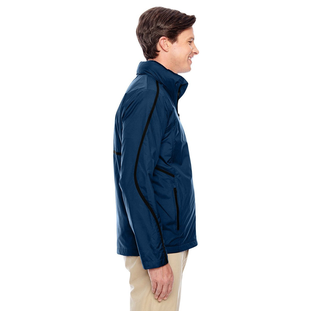 Team 365 Men's Sport Dark Navy Conquest Jacket with Fleece Lining
