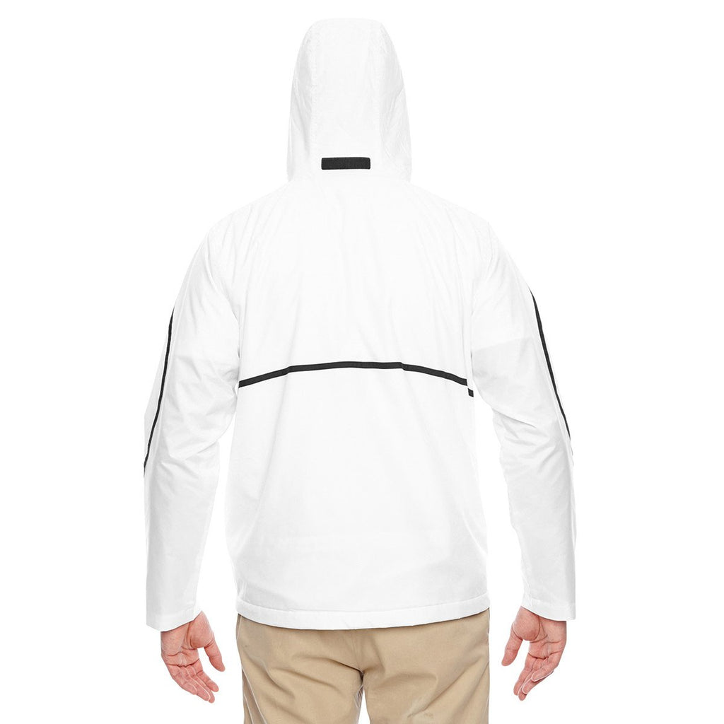 Team 365 Men's White Conquest Jacket with Fleece Lining
