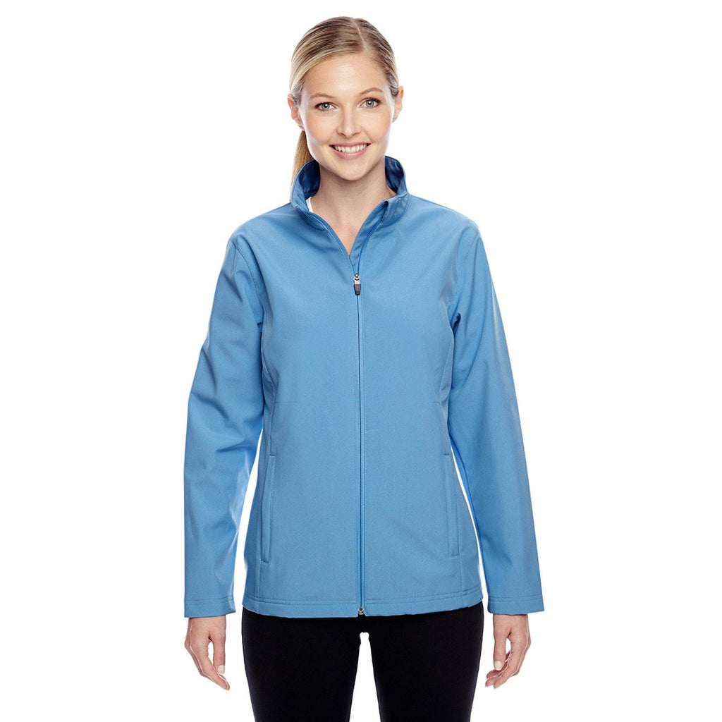 Team 365 Women's Sport Light Blue Leader Soft Shell Jacket