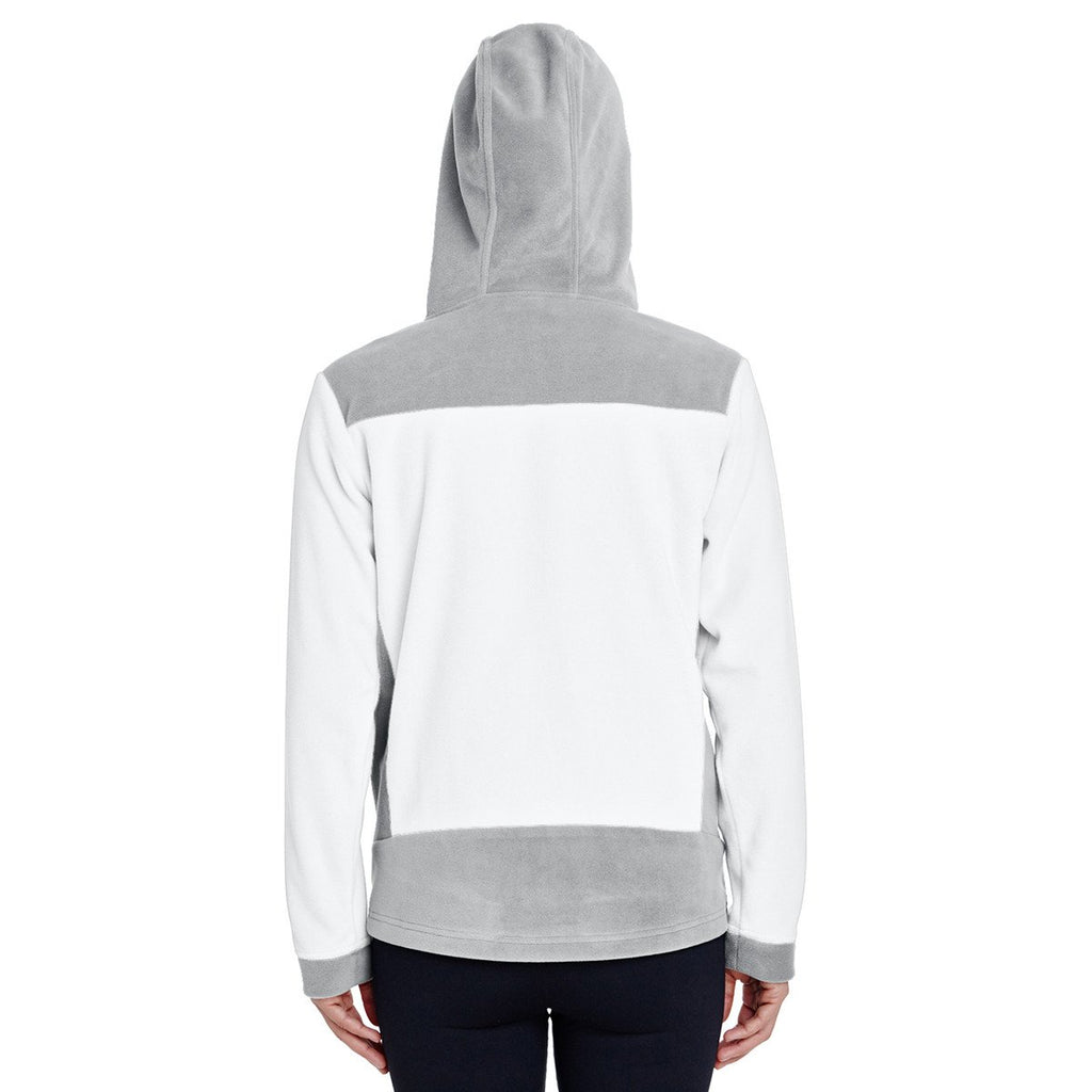 Team 365 Women's White/Sport Silver Rally Colorblock Microfleece Jacket