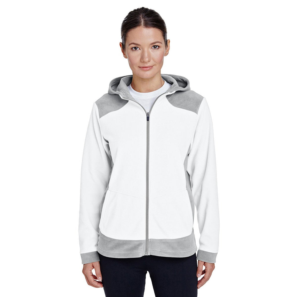 Team 365 Women's White/Sport Silver Rally Colorblock Microfleece Jacket