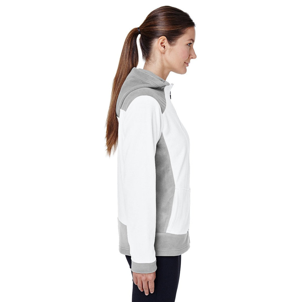 Team 365 Women's White/Sport Silver Rally Colorblock Microfleece Jacket