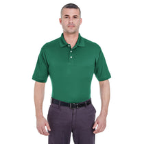 UltraClub Men's Forest Green Platinum Performance Pique Polo with TempControl Technology