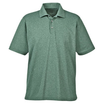 UltraClub Men's Forest Green Heather Heathered Pique Polo