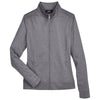 UltraClub Women's Charcoal Heather Navigation Heather Performacne Full-Zip