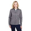 UltraClub Women's Charcoal Heather Navigation Heather Performacne Full-Zip