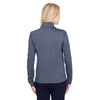 UltraClub Women's Navy Heather Navigation Heather Performacne Full-Zip