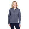 UltraClub Women's Navy Heather Navigation Heather Performacne Full-Zip