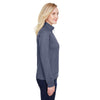 UltraClub Women's Navy Heather Navigation Heather Performacne Full-Zip
