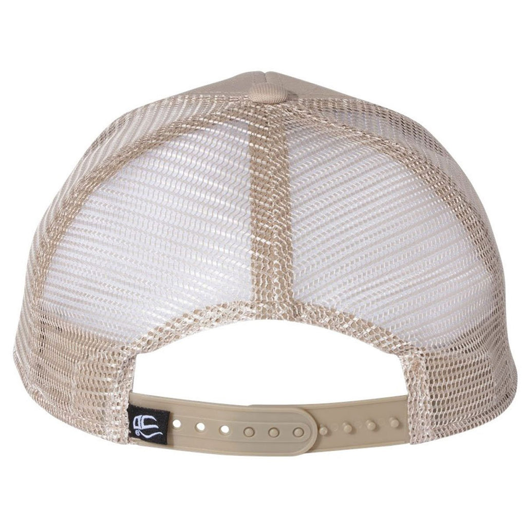 Outdoor Cap Khaki Debossed Stars and Stripes with Mesh Back