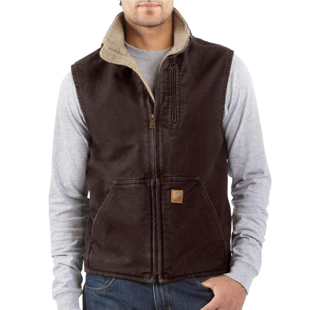 Carhartt Men's Dark Brown Mock Neck Vest