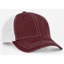 Pacific Headwear Maroon/White Vintage Adjustable Trucker Mesh Cap