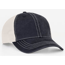 Pacific Headwear Navy/Ivory Vintage Adjustable Trucker Mesh Cap