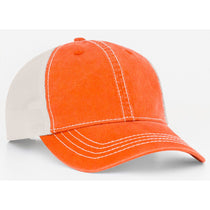 Pacific Headwear Orange/Ivory Vintage Adjustable Trucker Mesh Cap