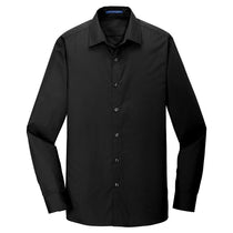 Port Authority Men's Deep Black Slim Fit Carefree Poplin Shirt